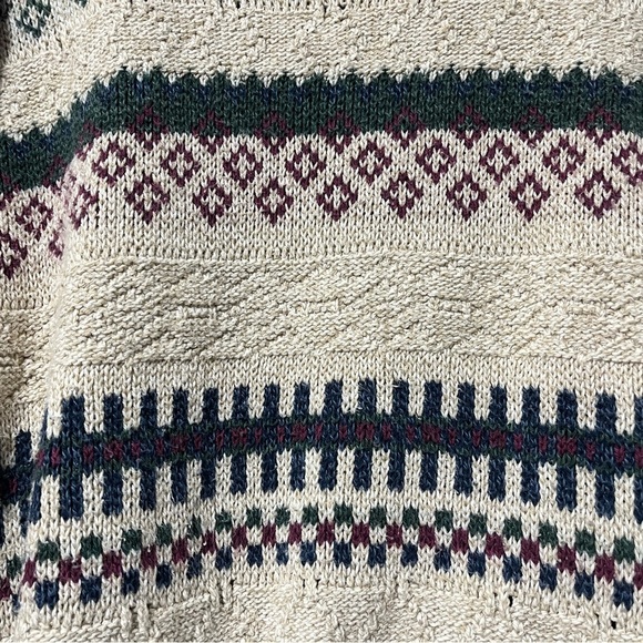 Vintage Cambridge Sweater Mens Medium Geometric Iceland Wool Jumper Grandpa - Picture 2 of 6